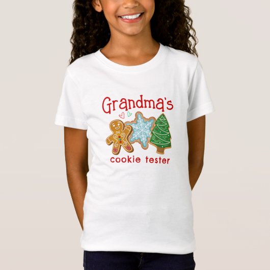 Oma's Cookie Tester Schattige Kerstkoekje T-shirt (Voorkant)