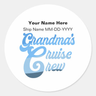 Oma's Cruise Crew Ronde Sticker