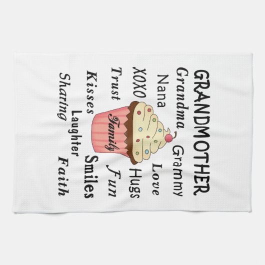 Oma's cupcakes voor grootmoeders theedoek (Horizontaal)