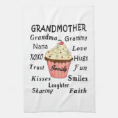 Oma's cupcakes voor grootmoeders theedoek (Verticaal)