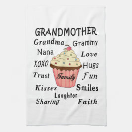 Oma's cupcakes voor grootmoeders theedoek