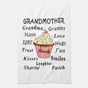Oma's cupcakes voor grootmoeders theedoek