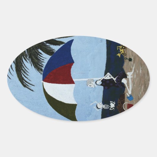 Oma's dag ovale sticker (Voorkant)