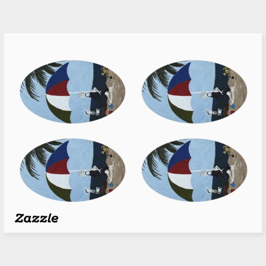 Oma's dag ovale sticker (Vel)