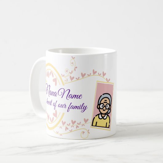 Oma's Day  Badge Design Koffiemok (Voorkant links)