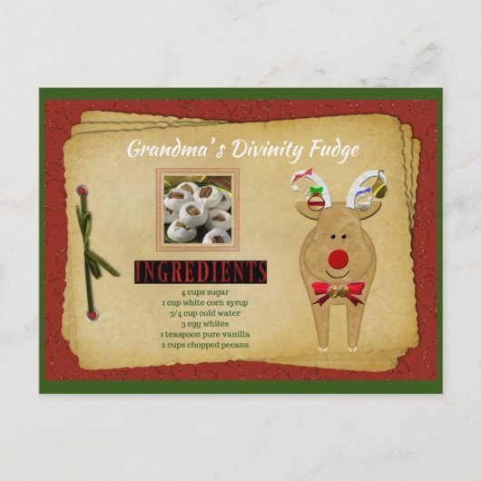 Oma's Divinity Fudge RECIPE KAART (Voorkant)