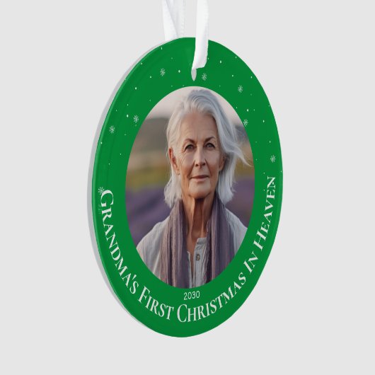 Oma's eerste kerst in de hemel ornament (voorkant)