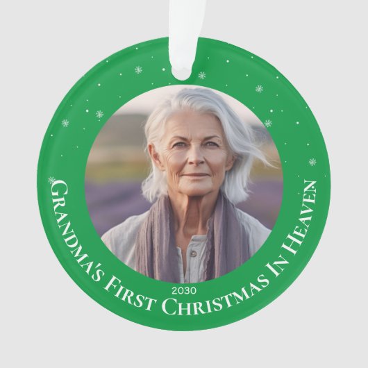 Oma's eerste kerst in de hemel ornament (voorkant)
