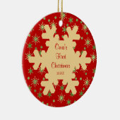 Oma's eerste kerst rode sneeuwvlok ornament (Rechts)