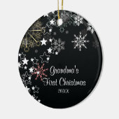 Oma's eerste kerst  Sneeuwvlokornament Keramisch Ornament (Links)