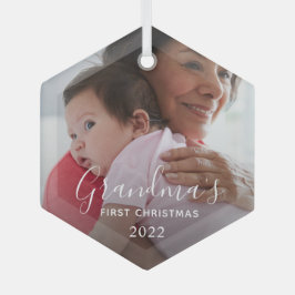 Oma's Eerste Kerstmis Glas Ornament