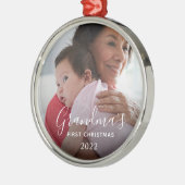 Oma's Eerste Kerstmis Metalen Ornament (Links)