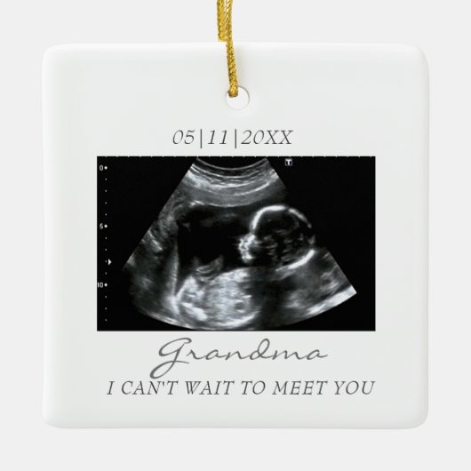 Oma's eerste kleinbaby echo kerst keramisch ornament (Voorkant)