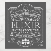 Oma's Elixir of Youth, Grappig Wijn Etiket (Enkel label)