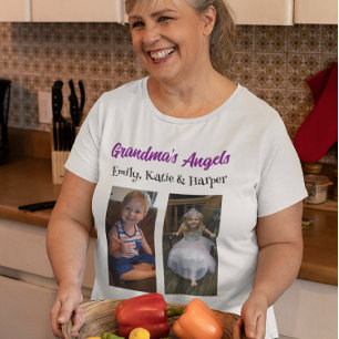 Oma's engelen   Persoonlijke foto en namen Grote Maat T-shirt