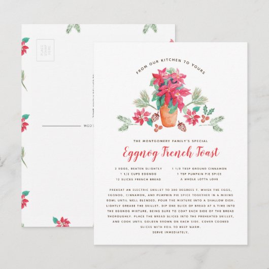 Oma's favoriete kerstrecept feestdagenkaart (Voorkant / Achterkant)