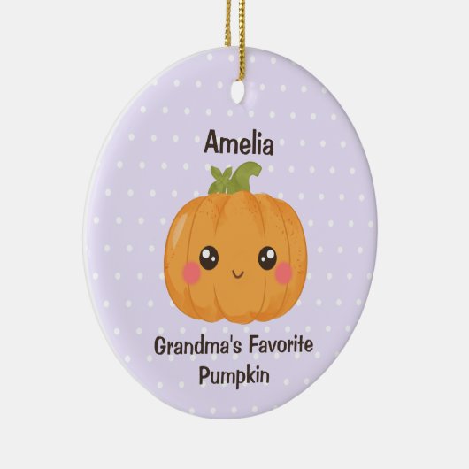 Oma's favoriete pompoen aangepaste kleinkind naam keramisch ornament (Rechts)