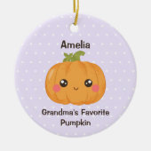 Oma's favoriete pompoen aangepaste kleinkind naam keramisch ornament (Voorkant)