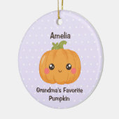 Oma's favoriete pompoen aangepaste kleinkind naam keramisch ornament (Links)