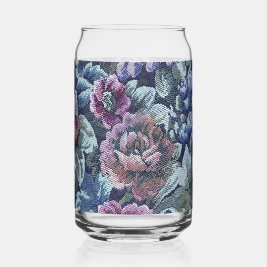 Oma's Floral Couch Pattern Afbeelding Blikvorm Glas (Achterkant)