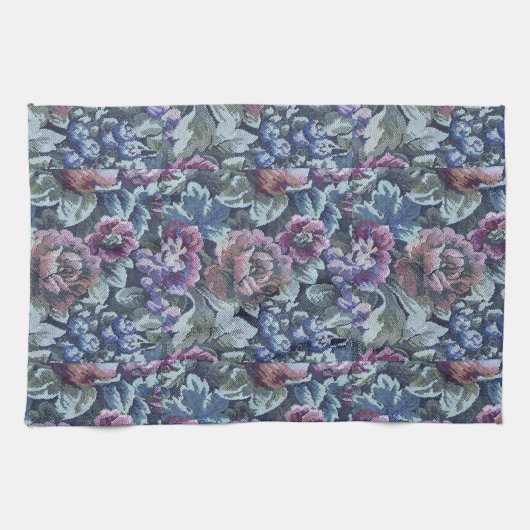 Oma's Floral Couch Pattern Afbeelding Theedoek (Horizontaal)