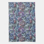 Oma's Floral Couch Pattern Afbeelding Theedoek (Verticaal)