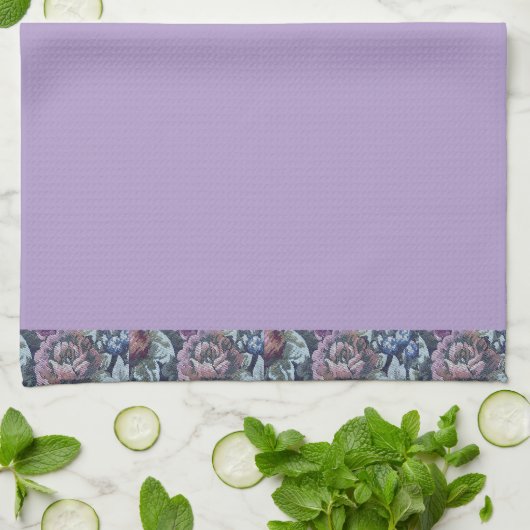 Oma's Floral Couch Pattern Afbeelding Theedoek (Gevouwen)