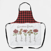 Oma's Flower Garden 5 Grandkids Naam Floral Schort (Voorkant)