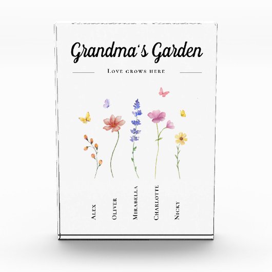 Oma's Garden bloementuin 5 kleinkinderen Fotoblokken (Voorkant)