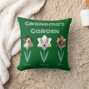 Oma's Garden Gepersonaliseerde huisdierenfoto's Kussen