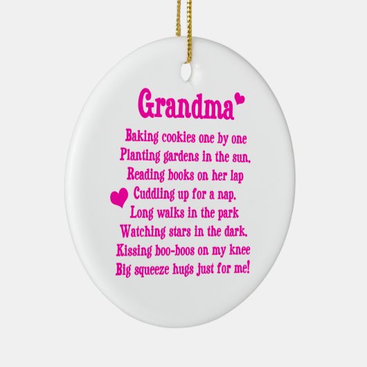 Oma's gedicht keramisch ornament (Rechts)