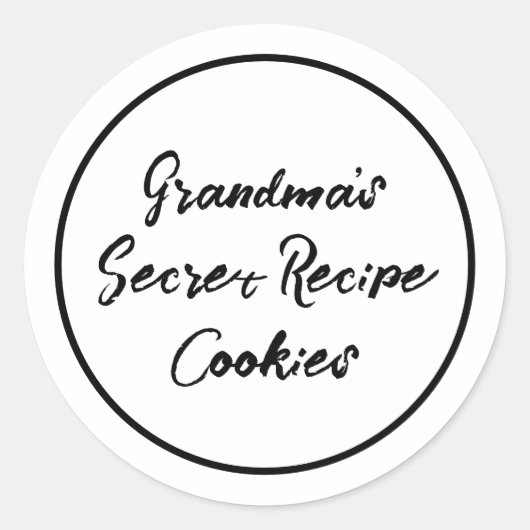 Oma's geheime recept cookies gepersonaliseerd ronde sticker (Voorkant)