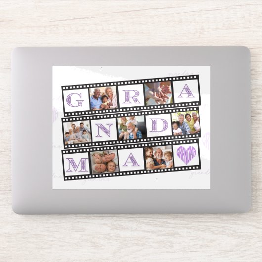 Oma's gepersonaliseerde vinyl Sticker met 7 foto's (Computer)