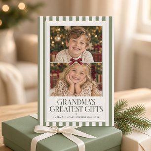 Oma's Grootste Geschenken Salie Kerst Foto Kaart