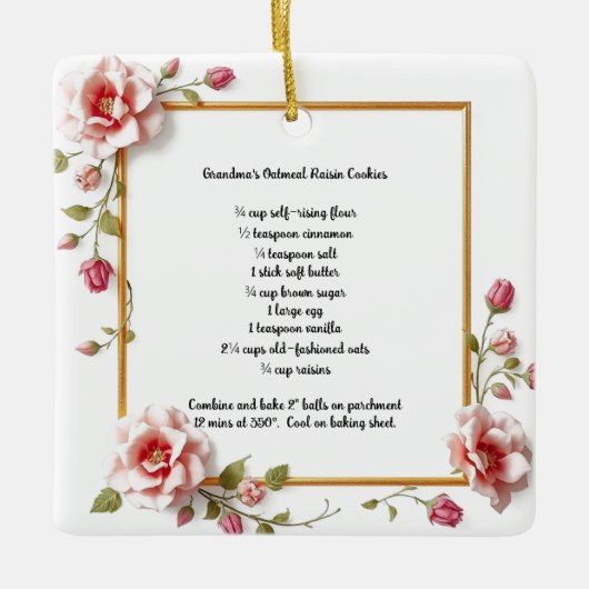  Oma's Havermout Raisin Cookies Gift Keramisch Ornament (Voorkant)