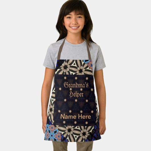 Oma's Helper in training en (naam hier) Kinderen Schort (Insitu)