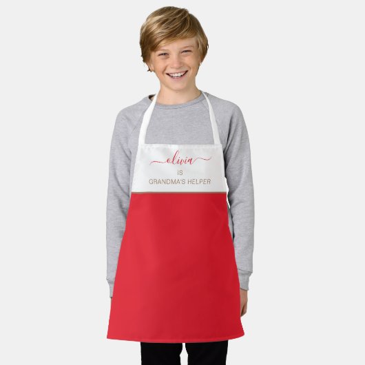 Oma's Helper Keuken Bakken Schort (Gedragen)