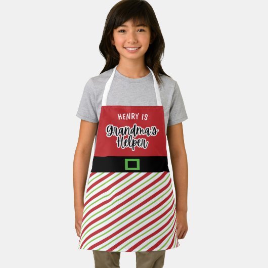 Oma's Helper Rood en Groen Kerstmis Schort (Insitu)
