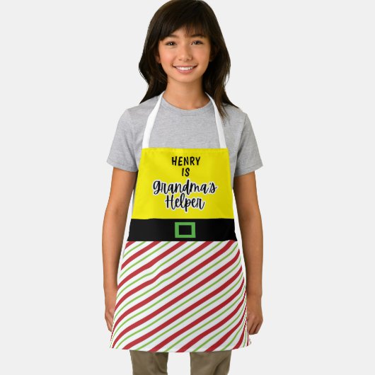 Oma's Helper Rood en Groen Kerstmis Schort (Insitu)