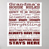 Oma's House Rules Poster 11x14 (Voorkant)