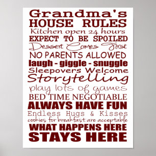 Oma's House Rules Poster 11x14