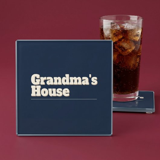 Oma's huis glazen onderzetter