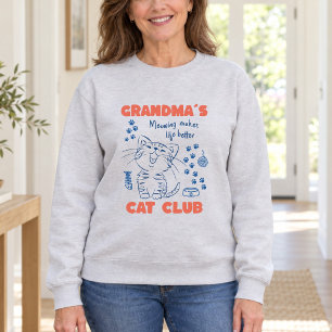 Oma's Kat Club Moppige Poes Pootafdrukken Trui