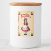 Oma's Kersenjam Vintage Voedseletiket Voedselcontainer Etiket (Voorkant)