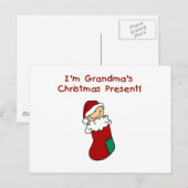 Oma's kerstcadeau Tshirts en geschenken Feestdagenkaart (Voorkant / Achterkant)