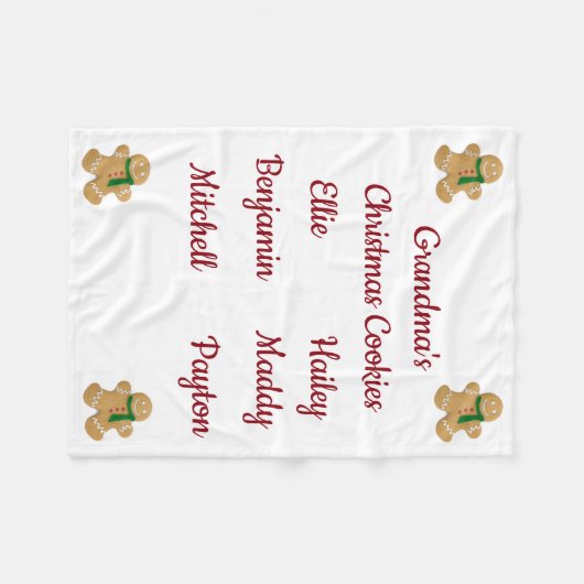Oma's kerstkoekjes (pas namen aan) fleece deken (Voorkant (Horizontaal))