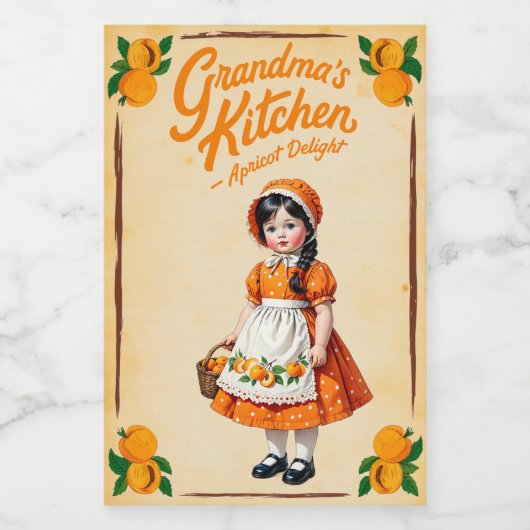 Oma's Keuken Abrikoos Delight Voedselcontainer Etiket (Enkel label)
