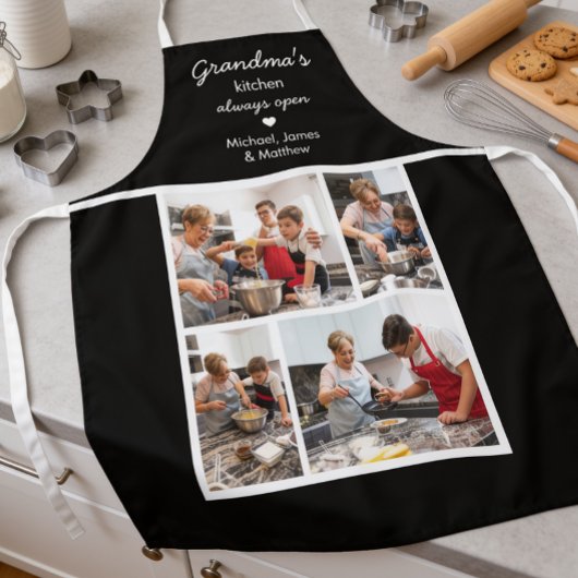 Oma's Keuken Altijd Open Zwart 4 Foto Schort