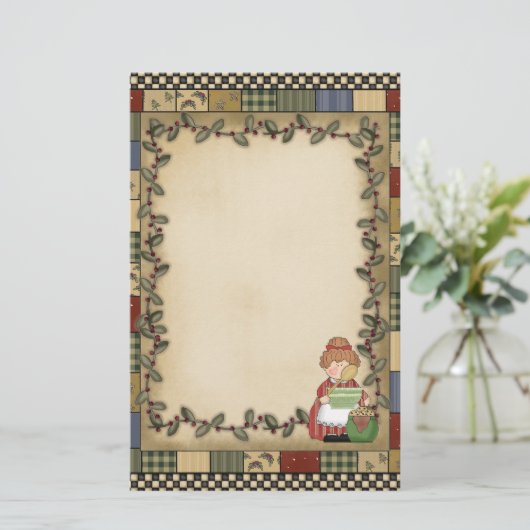 Oma's Keuken Briefpapier cartoon plezier (Staand voorkant)