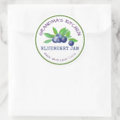 Oma's Keuken Gemaakt met Liefde Bosbessenjam  Ronde Sticker (Tas)